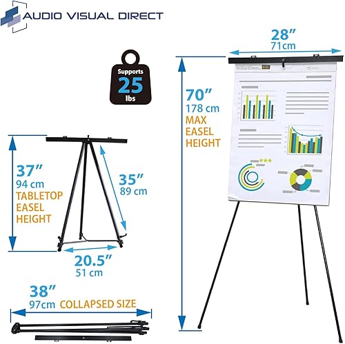 Miniatura 9 de Caballete de presentaciones de aluminio, ligero, plegable, Plateado