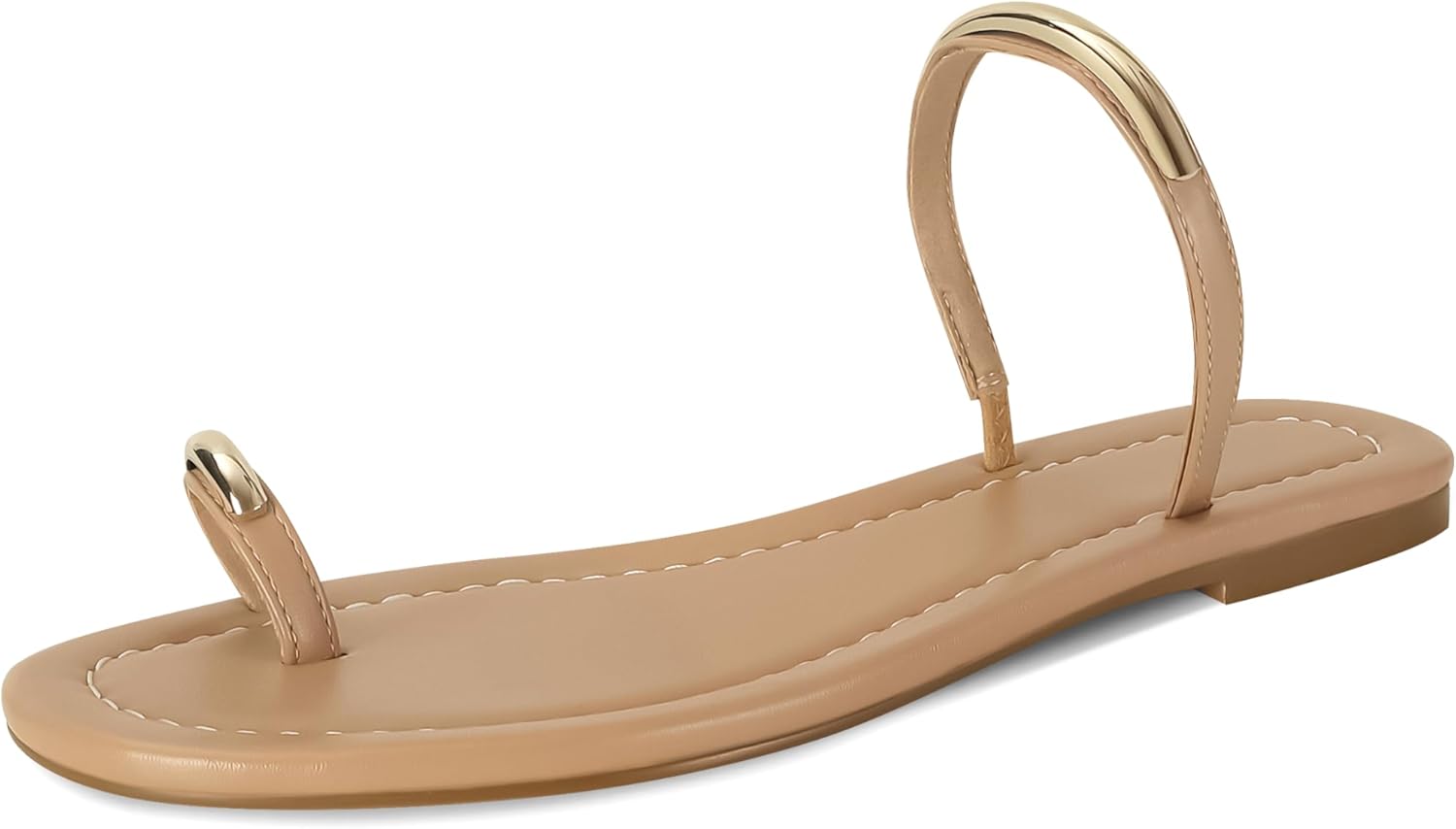 SOVANYOU Women's Toe Ring Thong Sandals Slip On Flat Flip Flops Open-Toe Slide Summer Sandals for Casual Beach & Dressy Outfits - Image 6