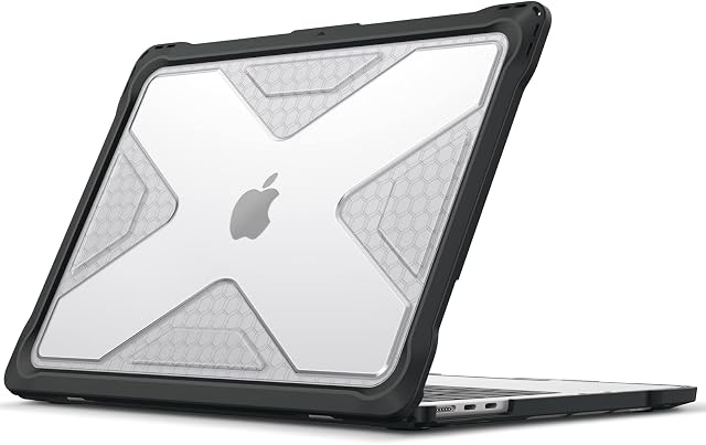 Fintie Case for MacBook Air 13.6 Inch A2681 (2022 Release) - Heavy Duty Rugged Hard Shell Case Cover with TPU Bumper for MacBook Air 13.6" M2 Chip with Liquid Retina Display and Touch ID, Clear