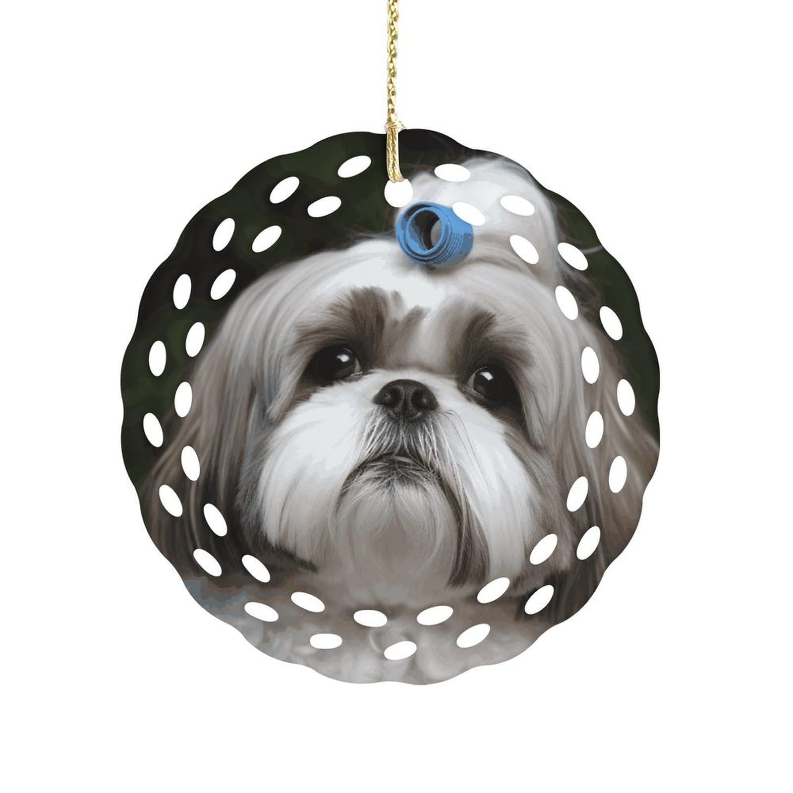 Wsoihfec Style Shih Tzu Doghanging Ornaments For Tree- Christmas Ornaments,Home Decor | Housewarming Gifts,Ceramic Keepsake For Family, Friends