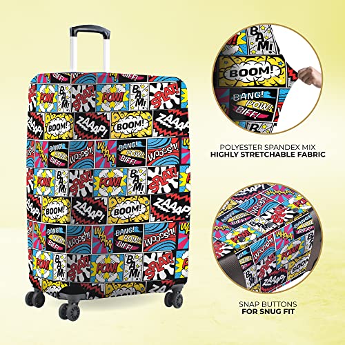 Image of Nasher Miles Polyester 75 (28 Inch) Large Protective Luggage Cover - Boom Design