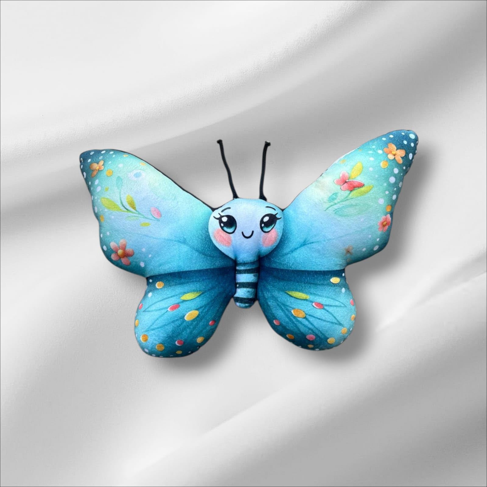 Alluring Butterfly Pillow for Baby Kids, Shape Head Back Safety Support, Round Cylindrical Cushion Double Sided, Printed Pillows Soft Toys, blue-30cm-image-33