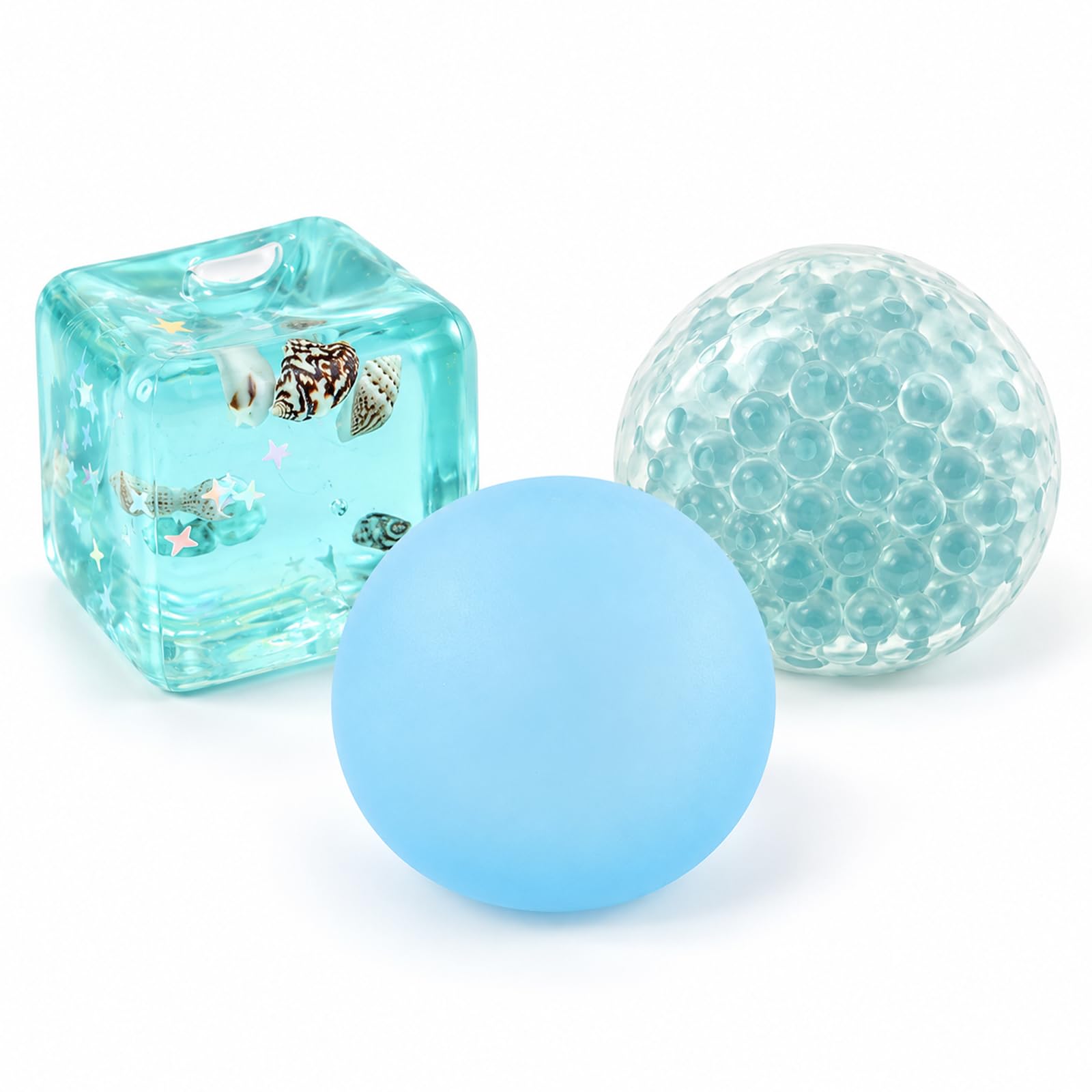 3Pcs Sensory Squishy Set, Slow Rising Stress Relief Ocean Fidget Toys