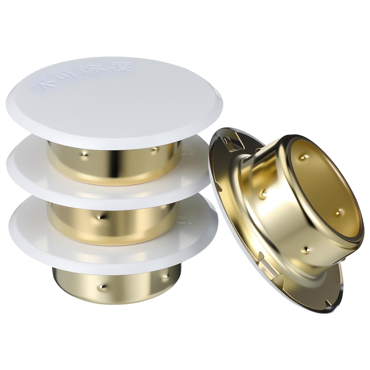 Gadpiparty Fire Sprinkler Cover Plate 4-Pack Concealed Flat Round Ceiling Sprinkler Head Covers for Residential Commercial Industrial Fire Protection