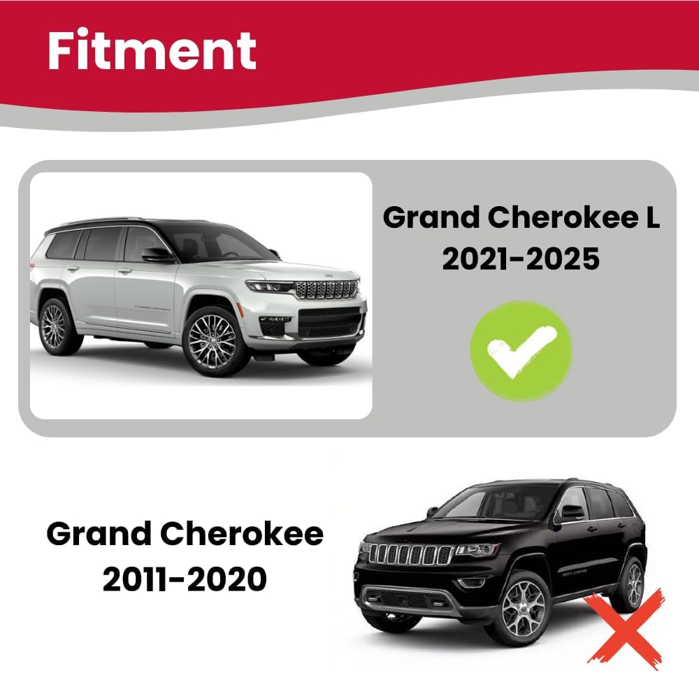 Roof Rack Cross Bars fit for Jeep Grand Cherokee L 2021 2022 2023 2024 2025 Aluminum Cross Bar Accessories (Black)