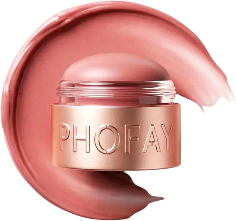 3-in-1 Mousse Blush Cream & Lipstick Gloss-Soft Silky Creamy Texture | Vegan & Lightweight Matte Finish Cosmetics Long-Lasting Moisturizing Blush daily makeup for Natural Flush of Color (02#)