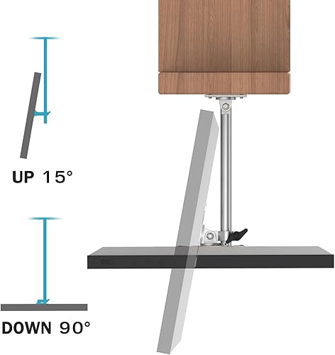 Miniatura 14 de Soporte para debajo del gabinete de cocina compatible con Echo Show 15, altura ajustable, soporte giratorio de inclinación giratoria, hacia adelante