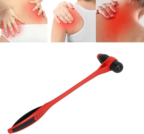 Miniatura 4 de Martillo de masaje corporal, masajeador elástico flexible de goma roja y negra, masajeador espinal manual para aliviar el estrés corporal