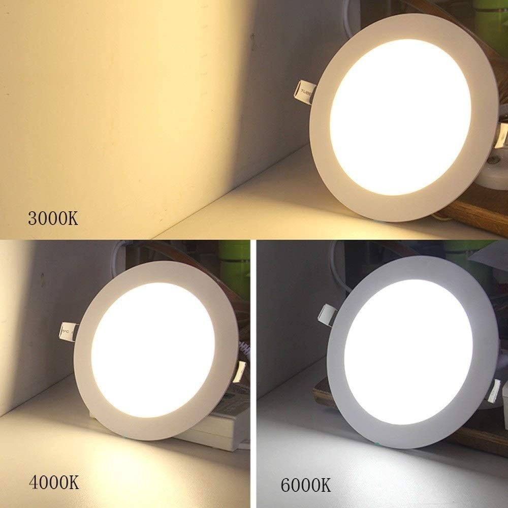 Recessed White Integrated Ultra Slim Downlights Simple Retrofit Installation Round Recessed Ceiling Flat Panel Down Light No Stroboscopic Eye Protection Spotlight Energy Saving LED Downlight Int