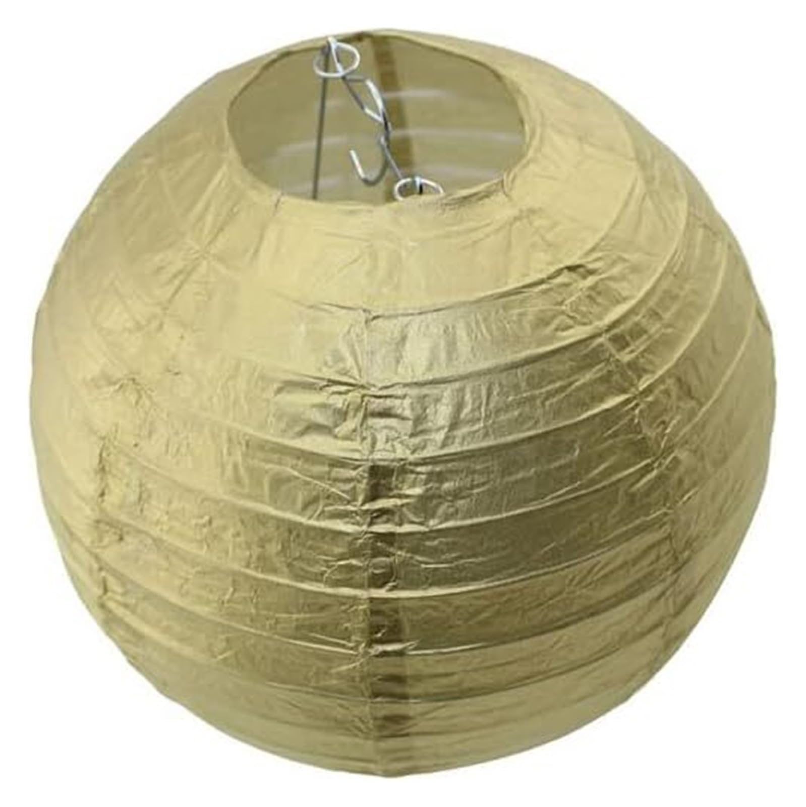 Lanterne Rotonde di Carta, Lanterna di Carta Pieghevole appesa a Sfera Rotonda for Matrimonio, Festa Laurea, Multicolore, 6-16 Pollici, 10 Pezzi(Gold,10inch(25cm))