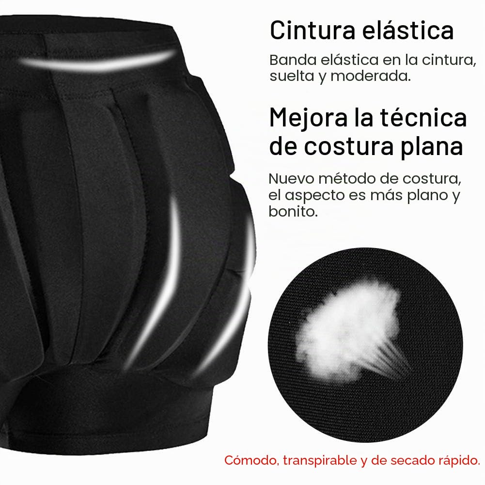 Anwangda Pantalones cortos acolchados protección cadera 3D para ciclismo patinaje snowboard equitación
