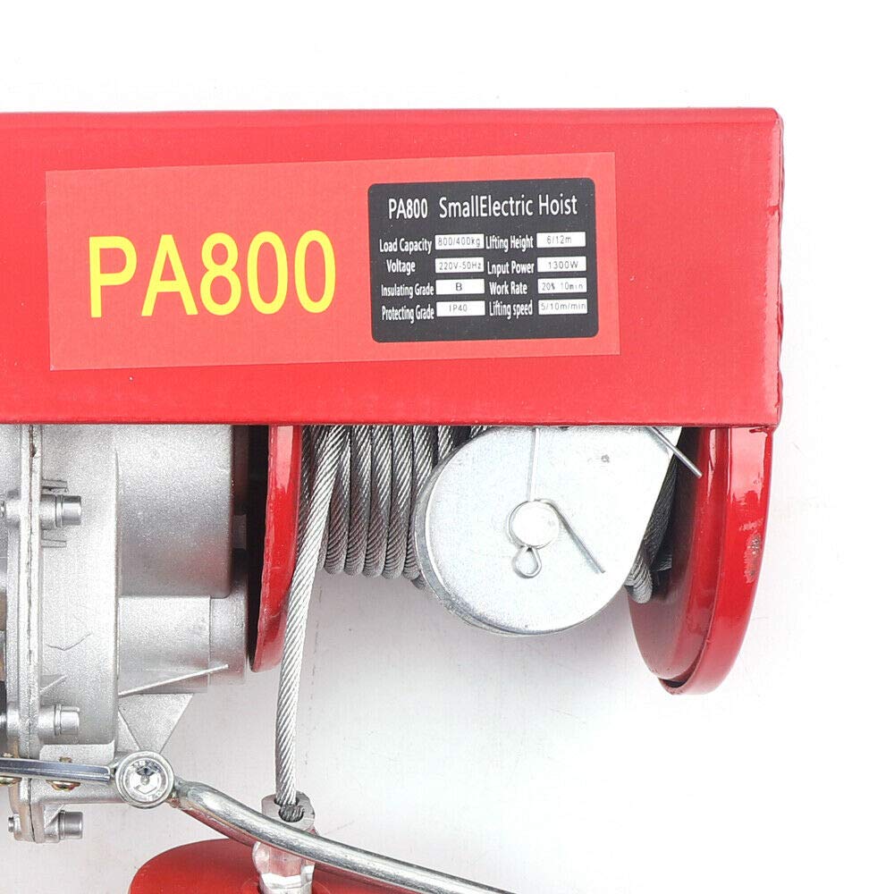 Wyciągarka linowa, elektryczny wciągnik łańcuchowy, 1450 W, elektryczny wciągacz butelek, 400/800 kg, pojemność podwójnego kabla, wciągnik łańcuchowy do fabryk