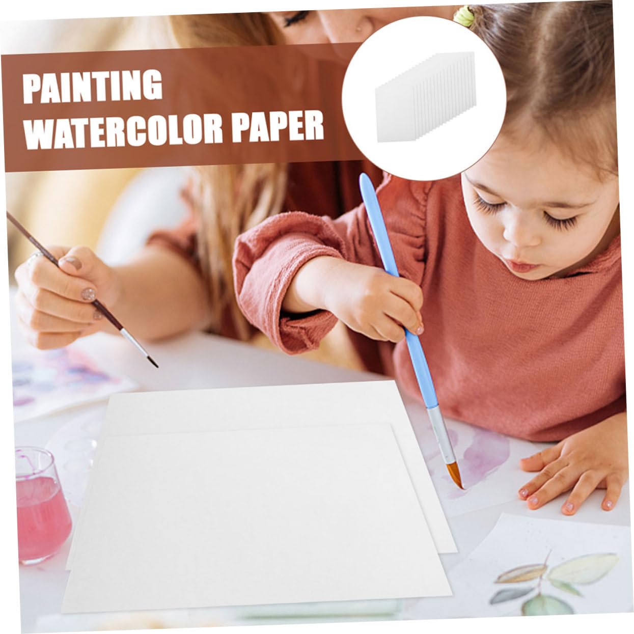 Papier Aquarelle 8k Épais 160g, 100 Feuilles, Blanc