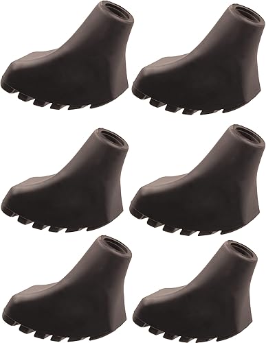 HAPLUSTAR - Juego de 6 a 8 puntas de bastón de senderismo protectores de goma de repuesto para la mayoría de bastones de senderismo 0433in de