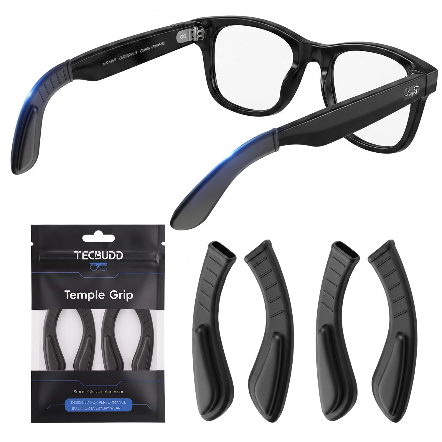 Photo 1 of TECBUDD Anti-Slip Ear Grips for Ray-Ban Meta Smart Glasses