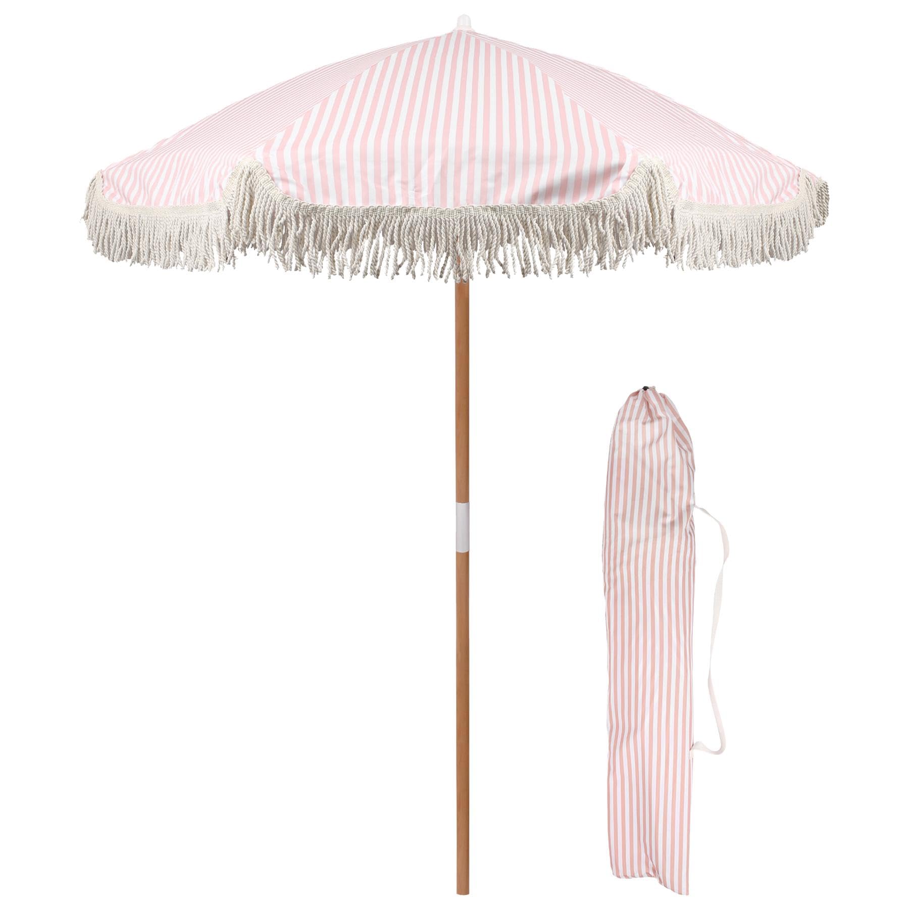 Harbour Housewares Garden Parasol 1.4m Pink Stripe