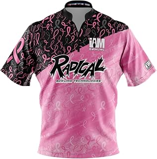Logo Infusion Dye-Sublimated Bowling Jersey (Sash Collar) - I AM Bowling Fun Design 2036-RD - Radical - Breast Cancer (Small) Multicolored