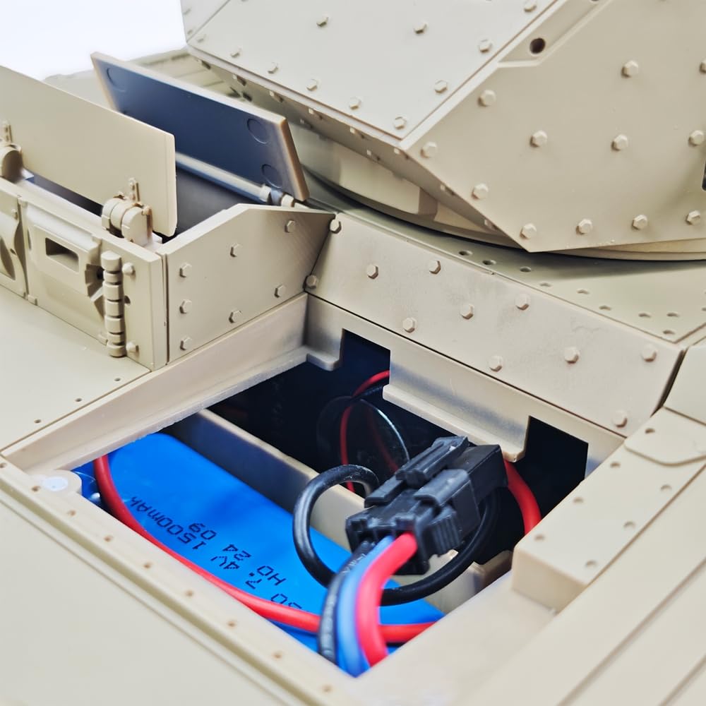 Model czołgu RC 1:16 żółty model zbiornika rejsowego proporcjonalny pilot zdalnego sterowania 360° wieża pilot obrotowy (wersja z podwójną baterią)