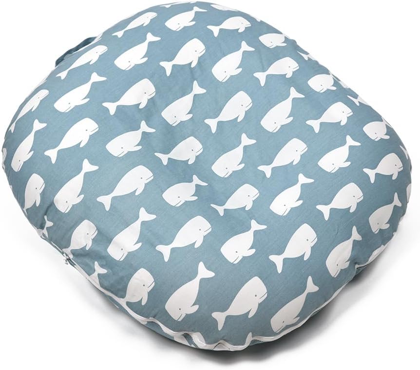 Newborn Lounger Pillow Cover, Removable Ultra Soft Comfortable Slipcover for Infant Lounger Pillow, Multifunctional Soft Lounger Pillow Snugly Fit Infant Lounger for Baby (White Whale-B)