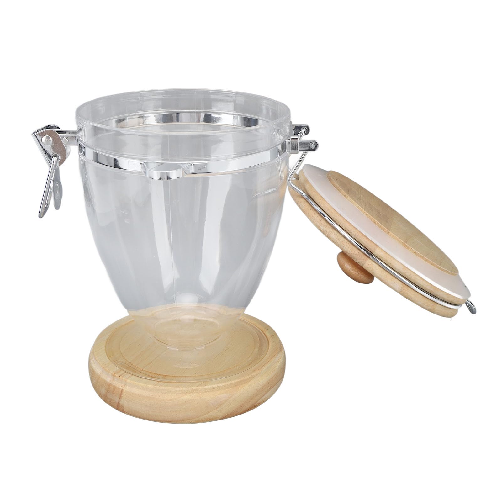 Behälter für Kaffeebohnen, luftdicht, durchsichtig, Vorratsdose mit stabilem Deckel, für losen Tee, Kaffee, Zucker, Nüsse, ABS-Eichenmaterial, 624 g, 22 oz (Klein)