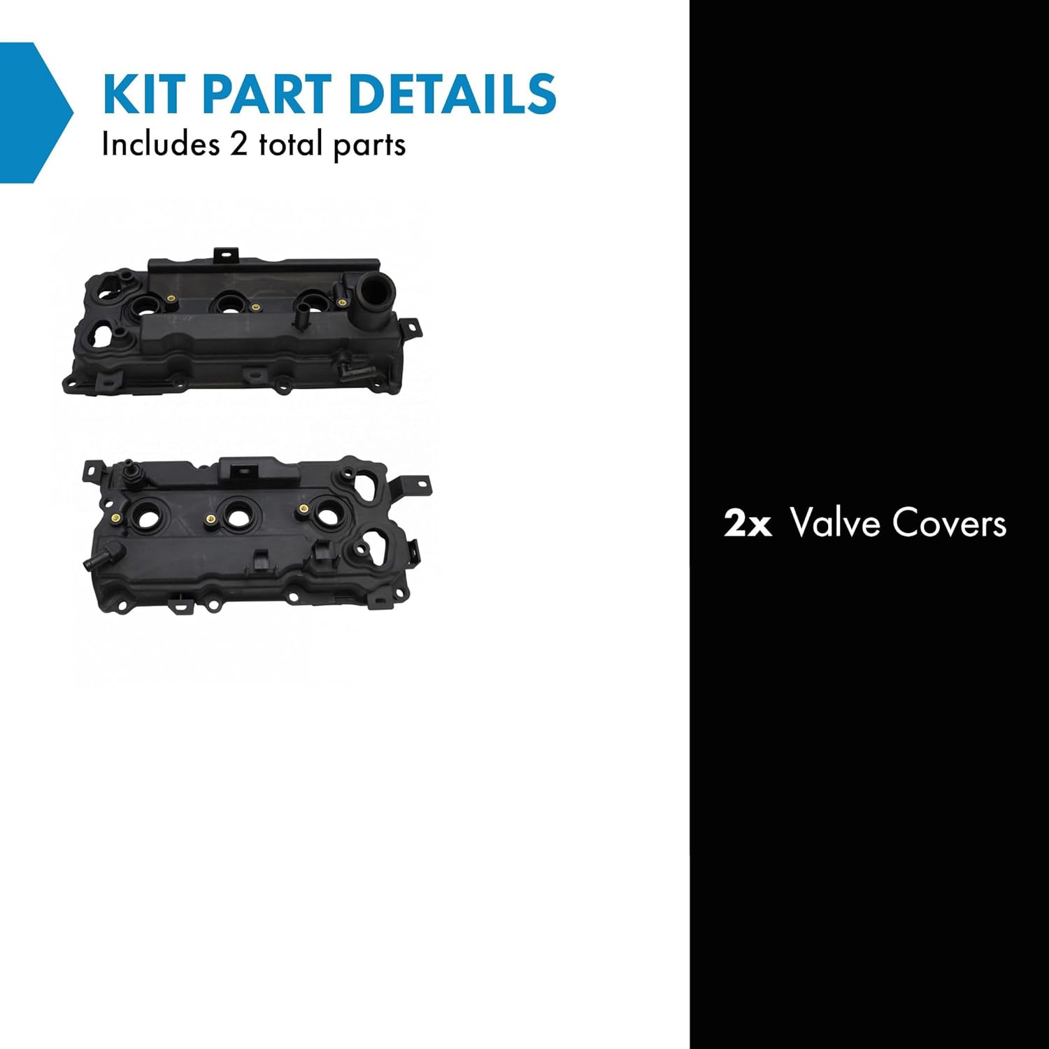 TRQ Engine Valve Cover Pair w/Gasket LH RH Sides Compatible with Nissan Infinity VQ35HR