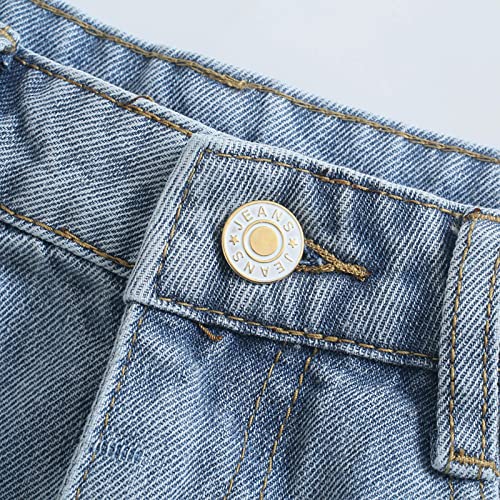 Women's Denim Skirt Women's Summer High Waist Ripped Raw Edge Denim Skirt A-line Skirt Summer3