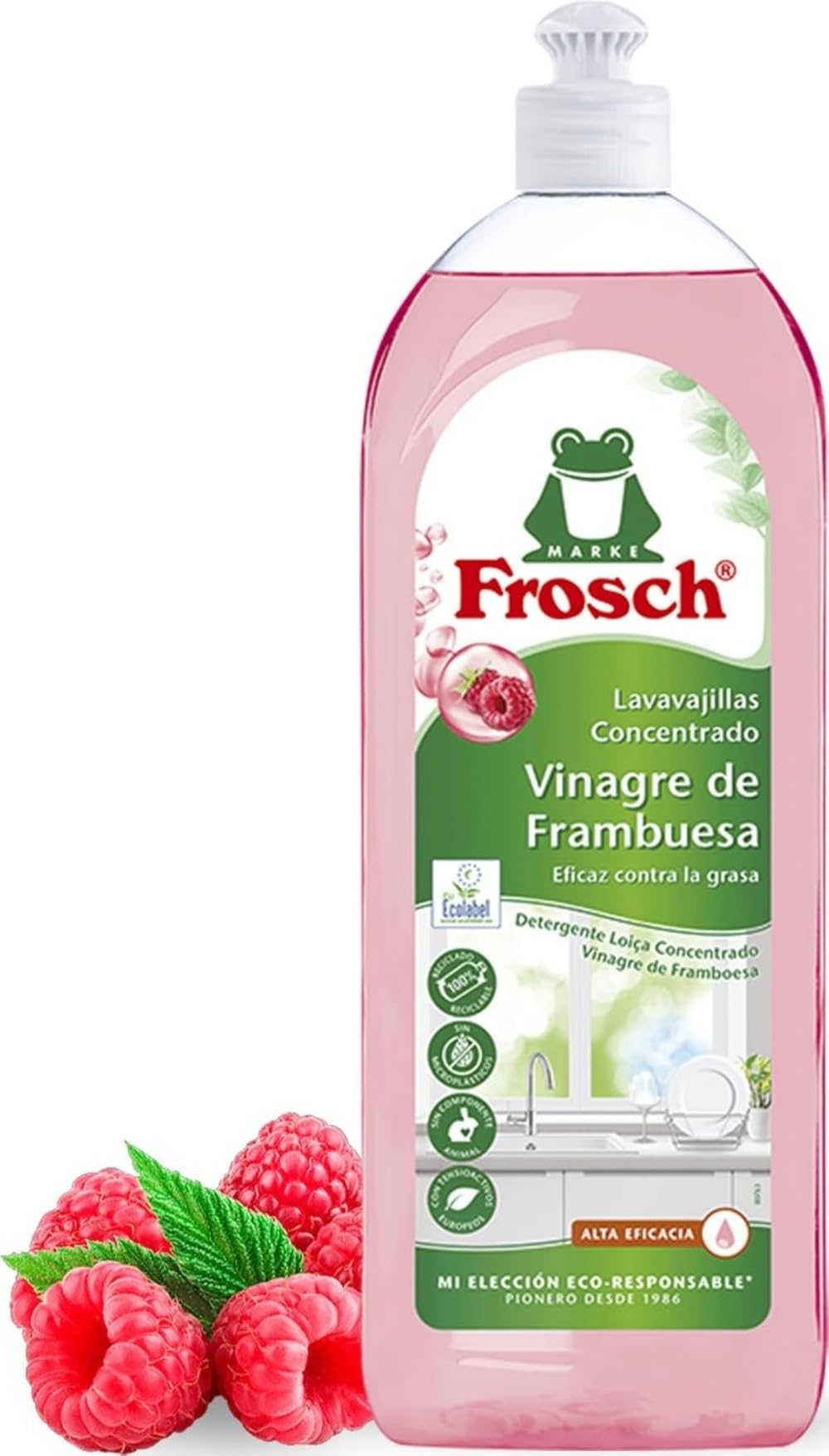 Frosch Multicolor Hand Dishwasher Concentrate, Raspberry, Black, Standard, 750 Milliliters