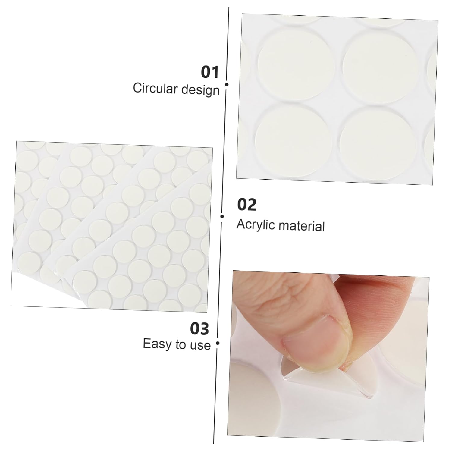 Acrylic Removable Double Sided Adhesive Dots, 5 Sheets