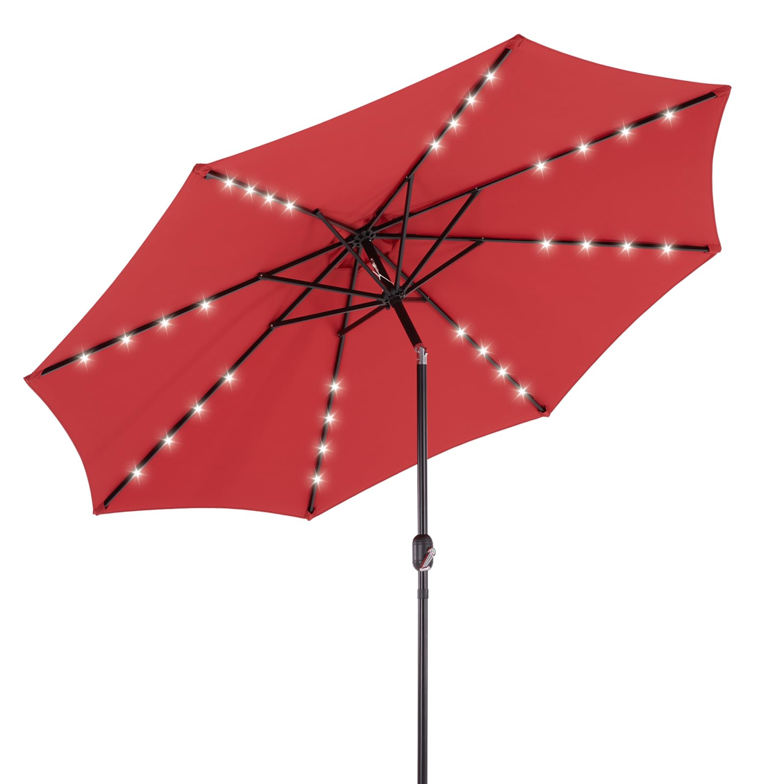 Photo 1 of ** SOLD AS IS NO REFUND/RETURN** SEE COMMENT!
SMUG 10FT Solar Patio Umbrella with 32 LED Lights, Outdoor Umbrellas with Push Button Tilt and Crank, Tilting Table Umbrella with 8 Sturdy Ribs for Market, Beach, Pool, Garden, Deck, Backyard, Terrace, Restaur