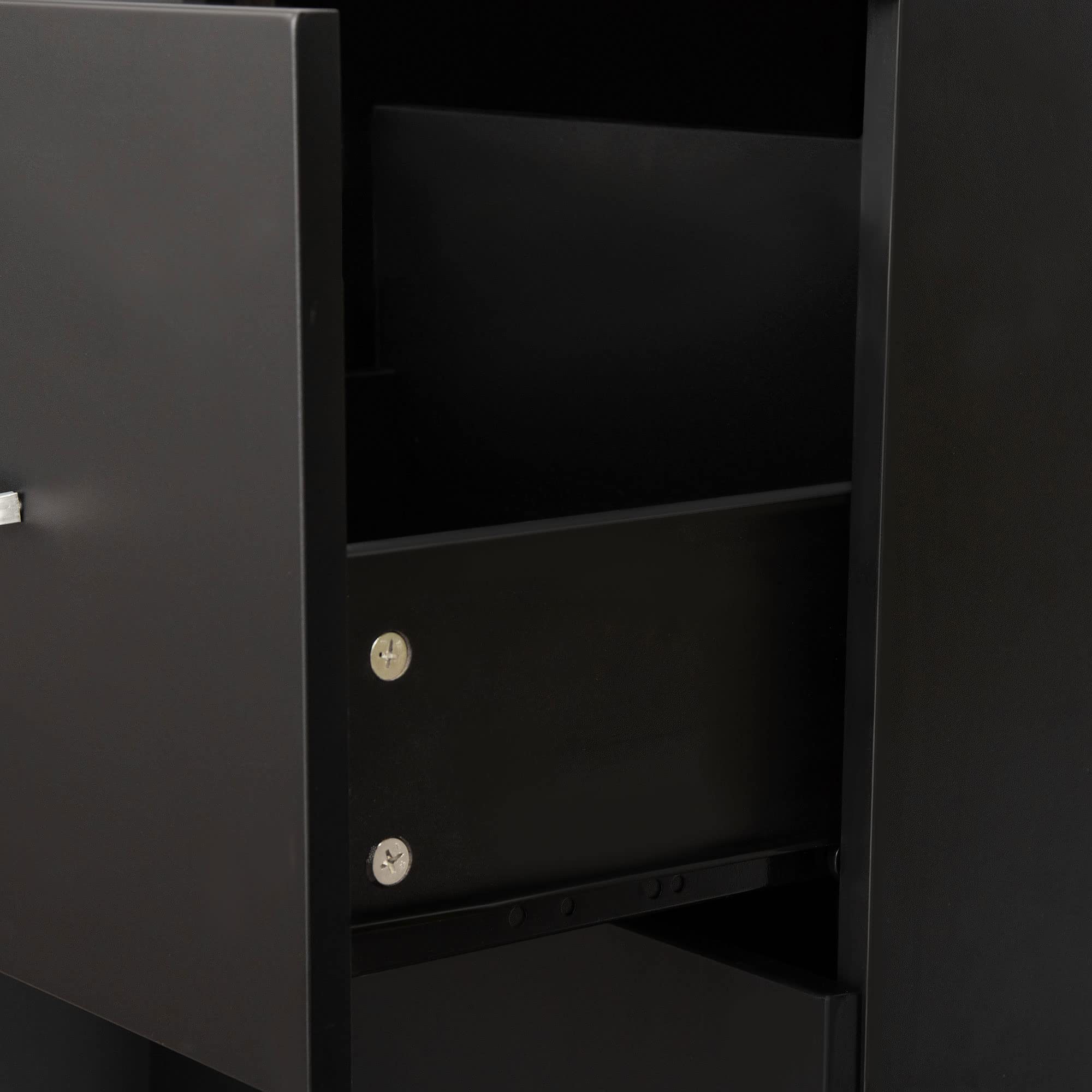 Vinsetto Cajonera de Oficina Mueble Auxiliar para Archivos con 2 Cajones Cerradura de 2 Llaves 5 Ruedas para Tamaño Carta A4 para Estudio Despacho Dormitorio 43x45x72 cm Negro