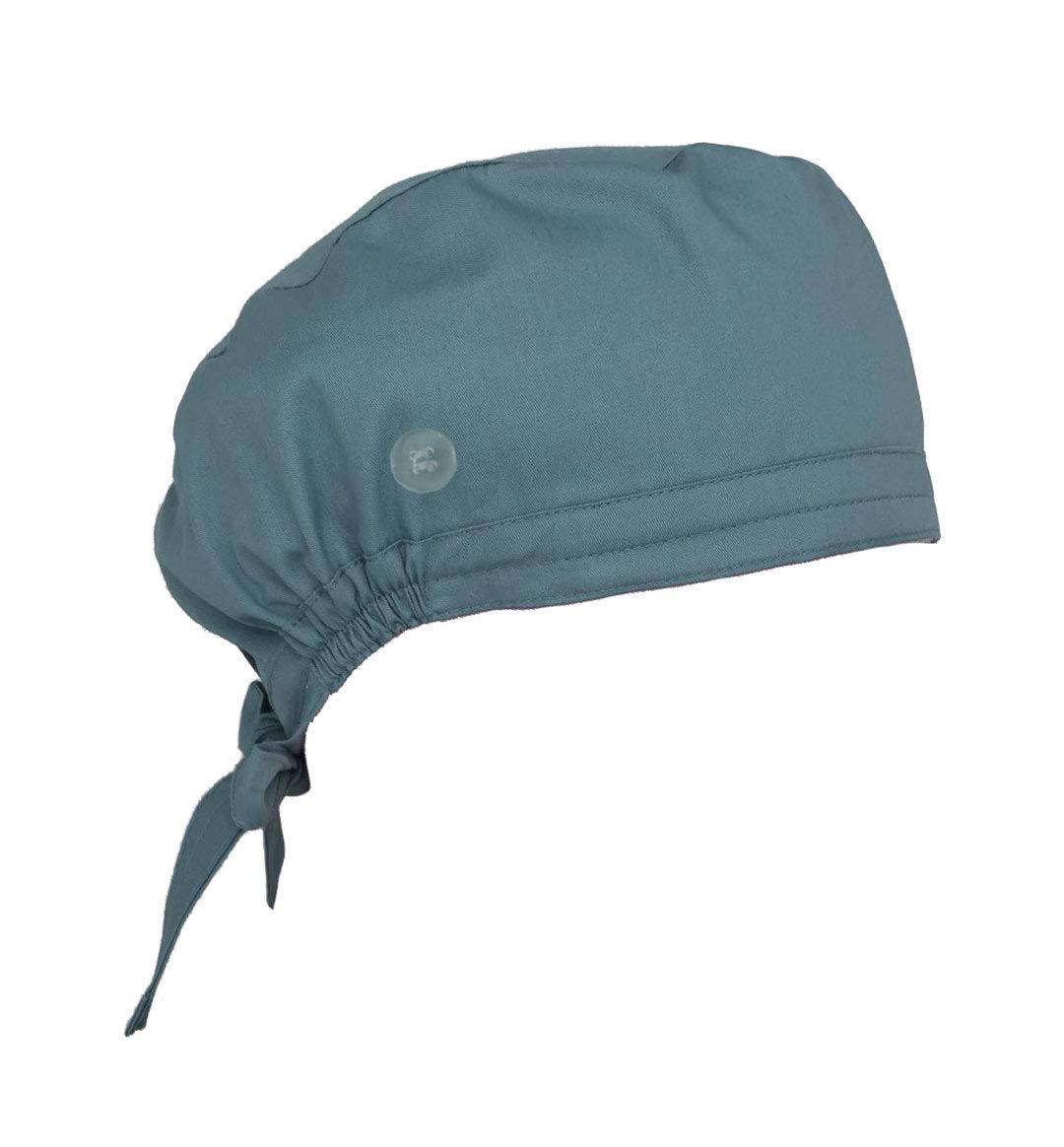 Tailor's Women's Steel Grey Scrub Hat With Buttons Scrub Cap With Sweatband Adjustable