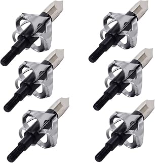 LIEYING 100 Grain Archery Arrowheads Hooked Curved Blades Hunting Broadheads Tips
