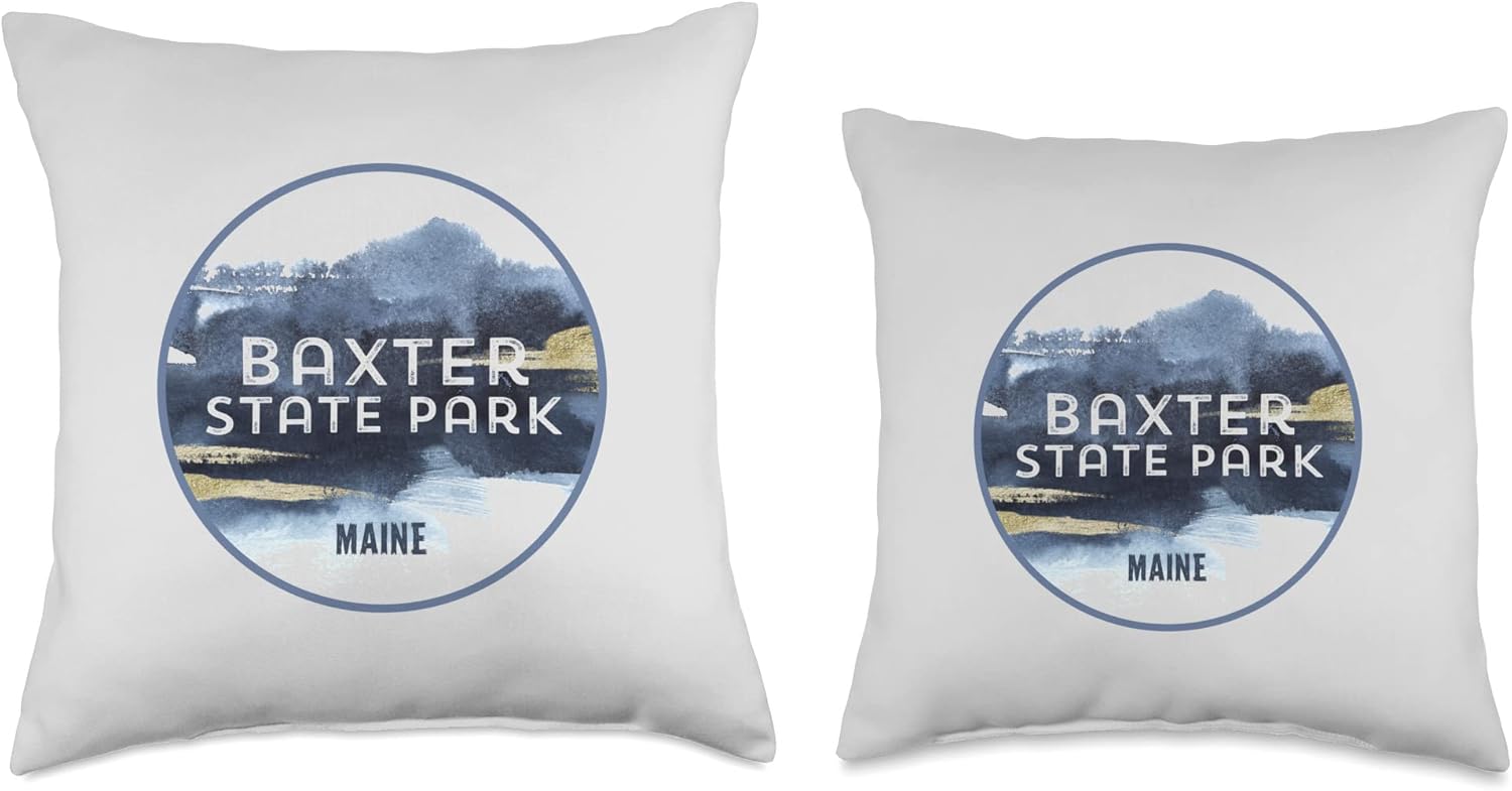 Baxter State Park Maine Watercolor Design Outdoors Souvenir Throw Pillow