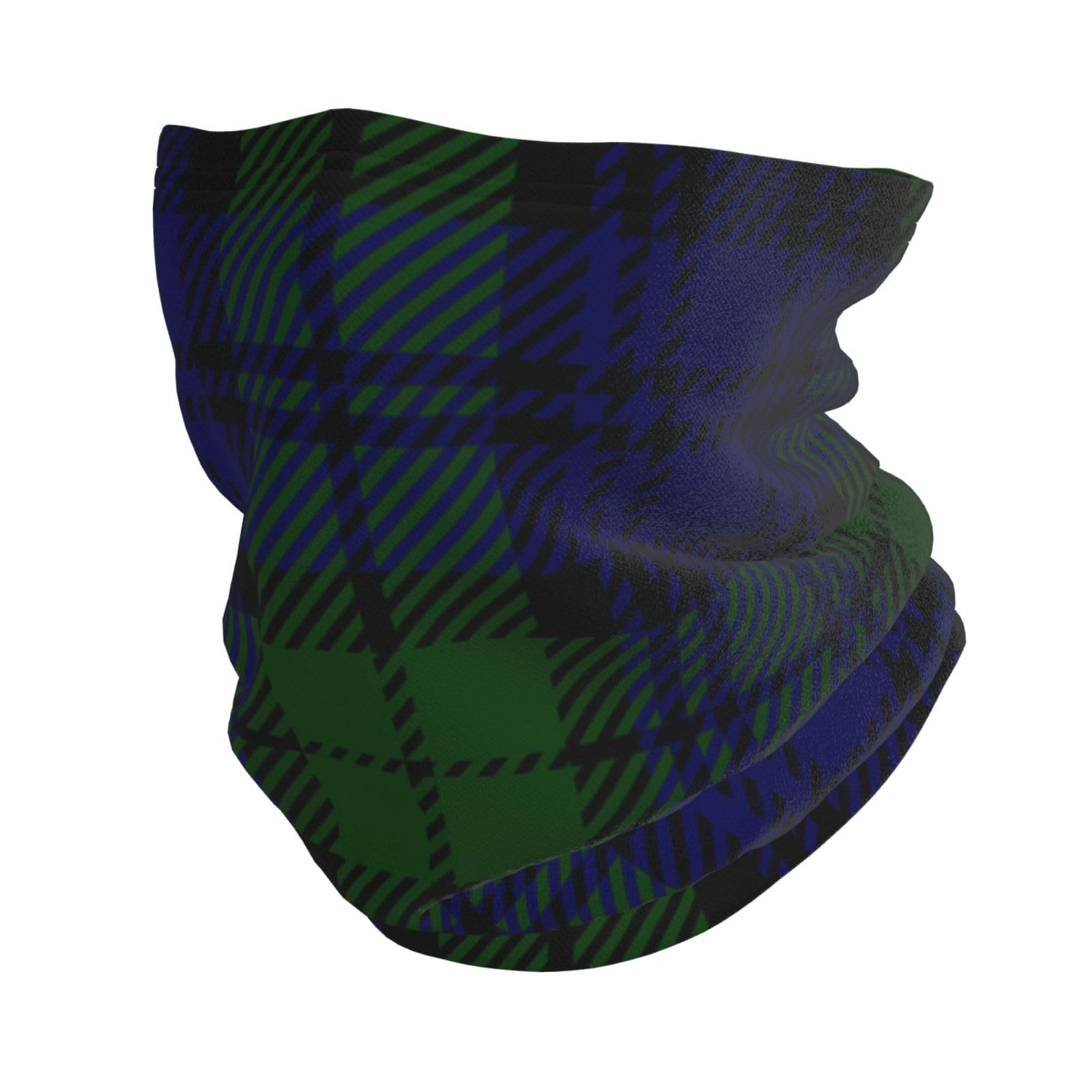 YOFIEN Black Watch Tartan Plaid，Winter Face Mask Cover，Neck Warmer Gaiter Fleece Windproof Cold Weather Scarf for Men & Women