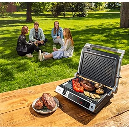 ETA Elektrische Kontaktgrill Torreo - 2000W, 6 Automatische Programme, Abnehmbare Temperatursonde, 2 Grillplatten mit… – Bild 5