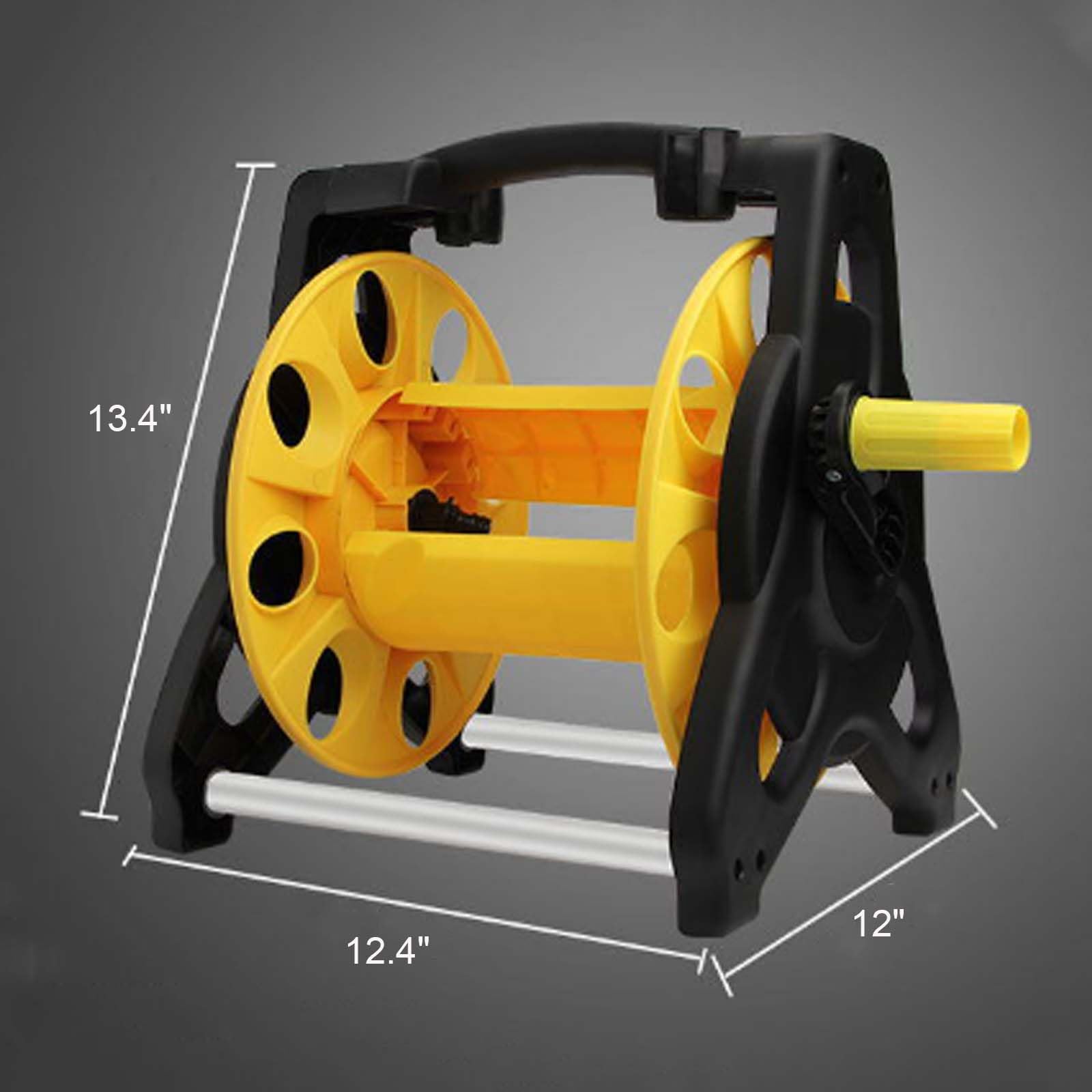 Carrito para Manguera de jardín, Universal, portátil, de aleación de Aluminio, Organizador de mangueras fácil de Recoger para jardín, Patio, césped, áreas pastorales y Patios (20 m)