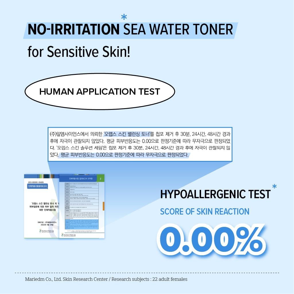 O'LABS Skin Balancing Toner 200ml / 6.76 fl.oz Hydrating & Soothing Facial Toner Korean Deep Sea Water 88%