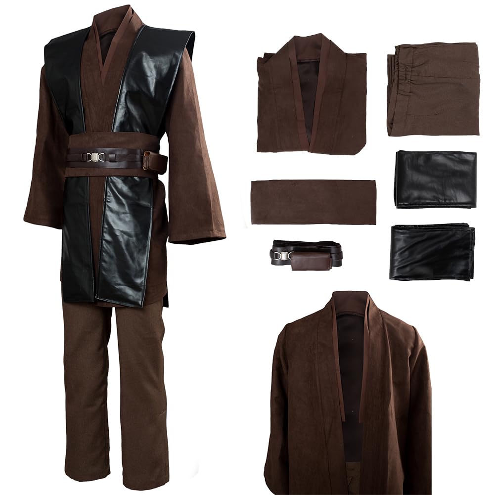 Anakin - Disfraz de guerrero con cinturón, disfraz de Halloween y carnaval para hombre