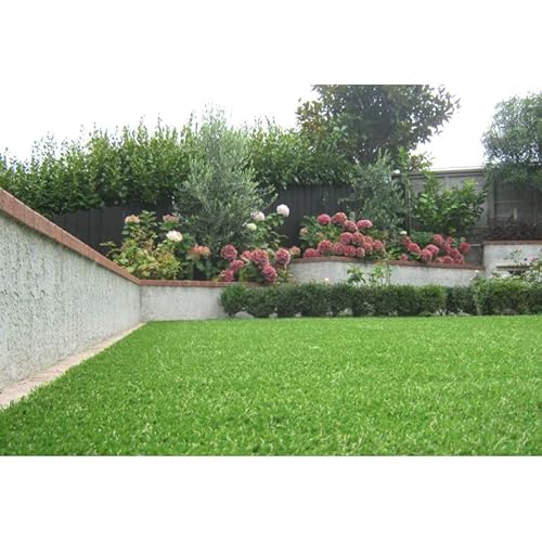 Prato finto sintetico erba artificiale di qualità 20 mm 2x5 m drenante per giardino, piscina, terrazzi - 3