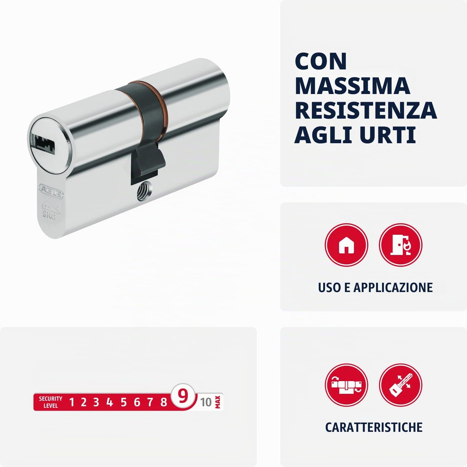 ABUS Profilzylinder XP20SN 40/50 Cilindro di Sicurezza con Carta di Sicurezza e 3 Chiavi Incluse, 73738