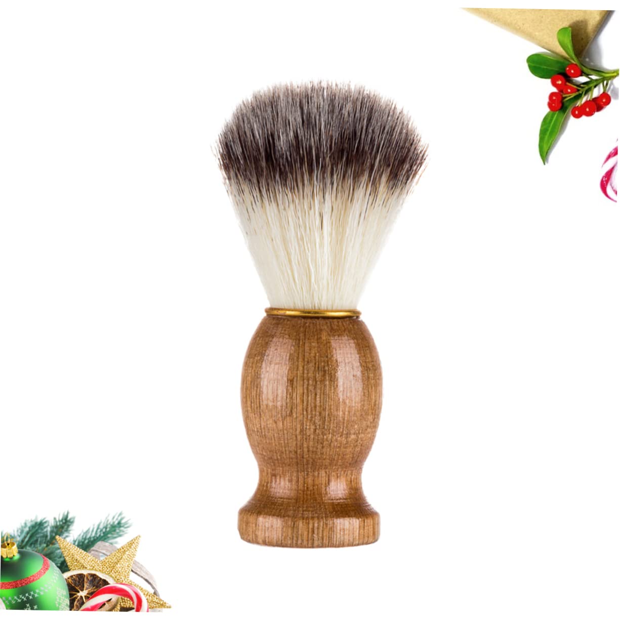 SOESFOUFU Beard Brush for Men Natural Wooden Handle Shaving Tool Nylon Hair Facial Care Brush Mustache Cleaning Barber Hair Tool