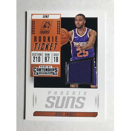 2018-19 Panini Contenders Rookie Ticket Swatch #25 Mikal Bridges RC Jersey Game Used Phoenix Suns NBA Basketball Trading Card