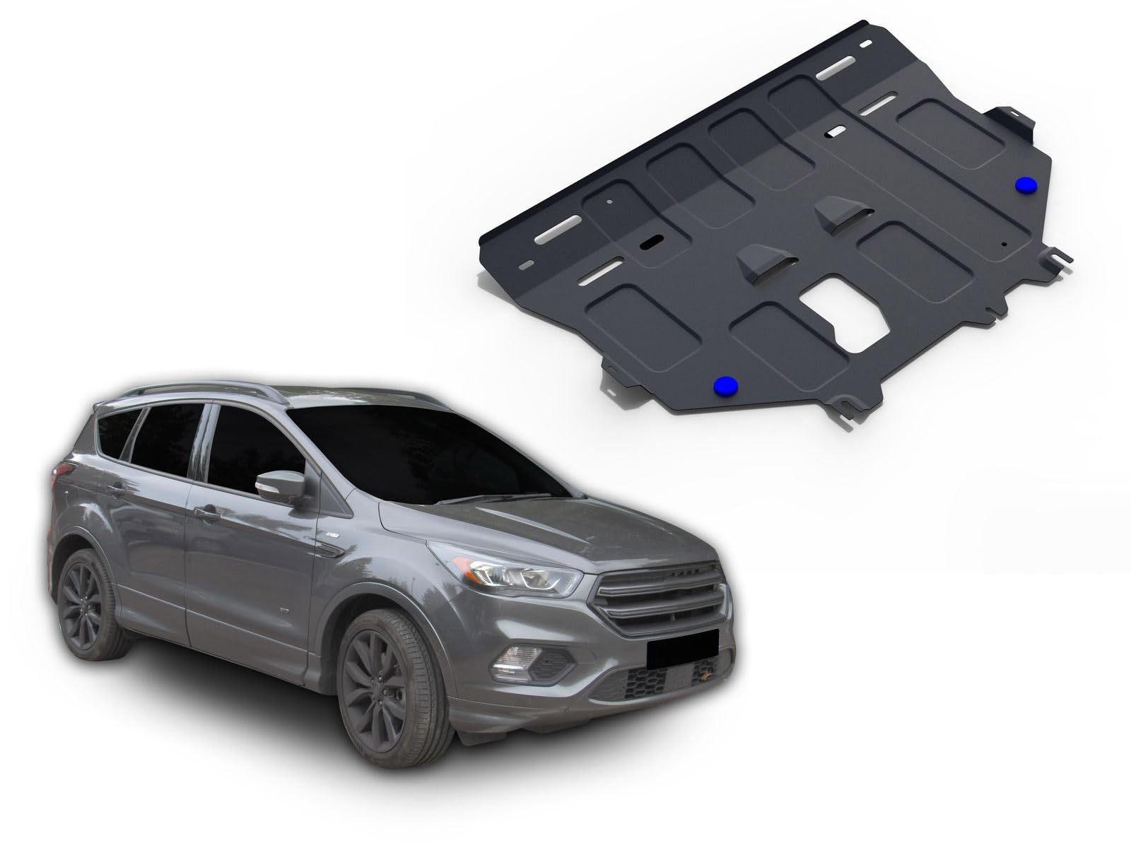 J&J AUTOMOTIVE Protection sous Moteur en Acier pour Ford Kuga 2016-2019, Plaque de Protection de Châssis, Épaisseur 2 mm, 1x Protection Moteur