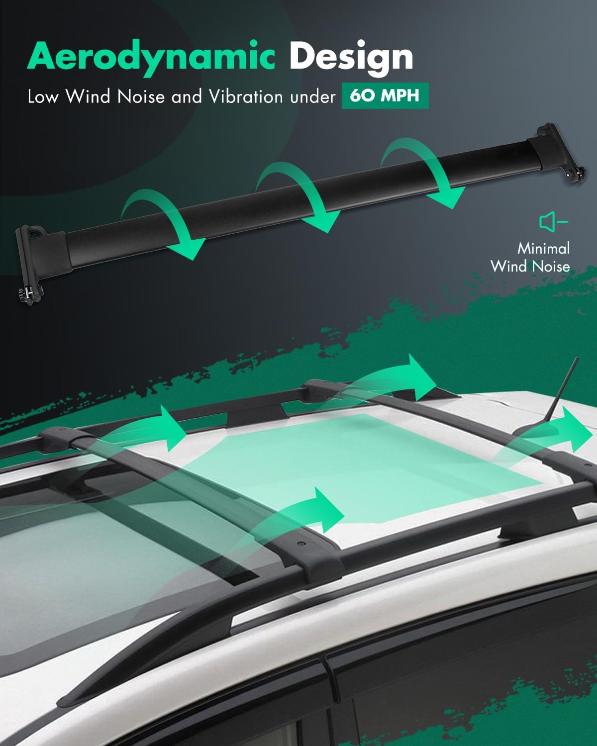 SCITOO Roof Rack fit for Ford Escape 2008-2012 Cargo Carrier Kayak Rooftop Luggage Crossbar - Max Load 150LBS