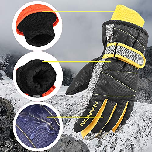 Xtacer Kids Ski Snow Gloves Snowboard Winter Warm Cold Weather Gloves For Boys Girls Children (Black, Small) #TOP1