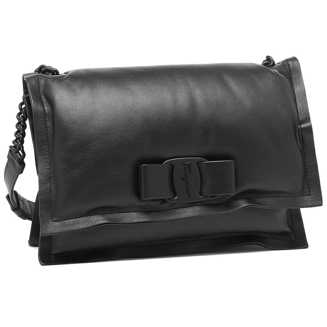 FERRAGAMO Salvatore Ferragamo ブラック Viva Bow スモール ショルダーバッグ 女性