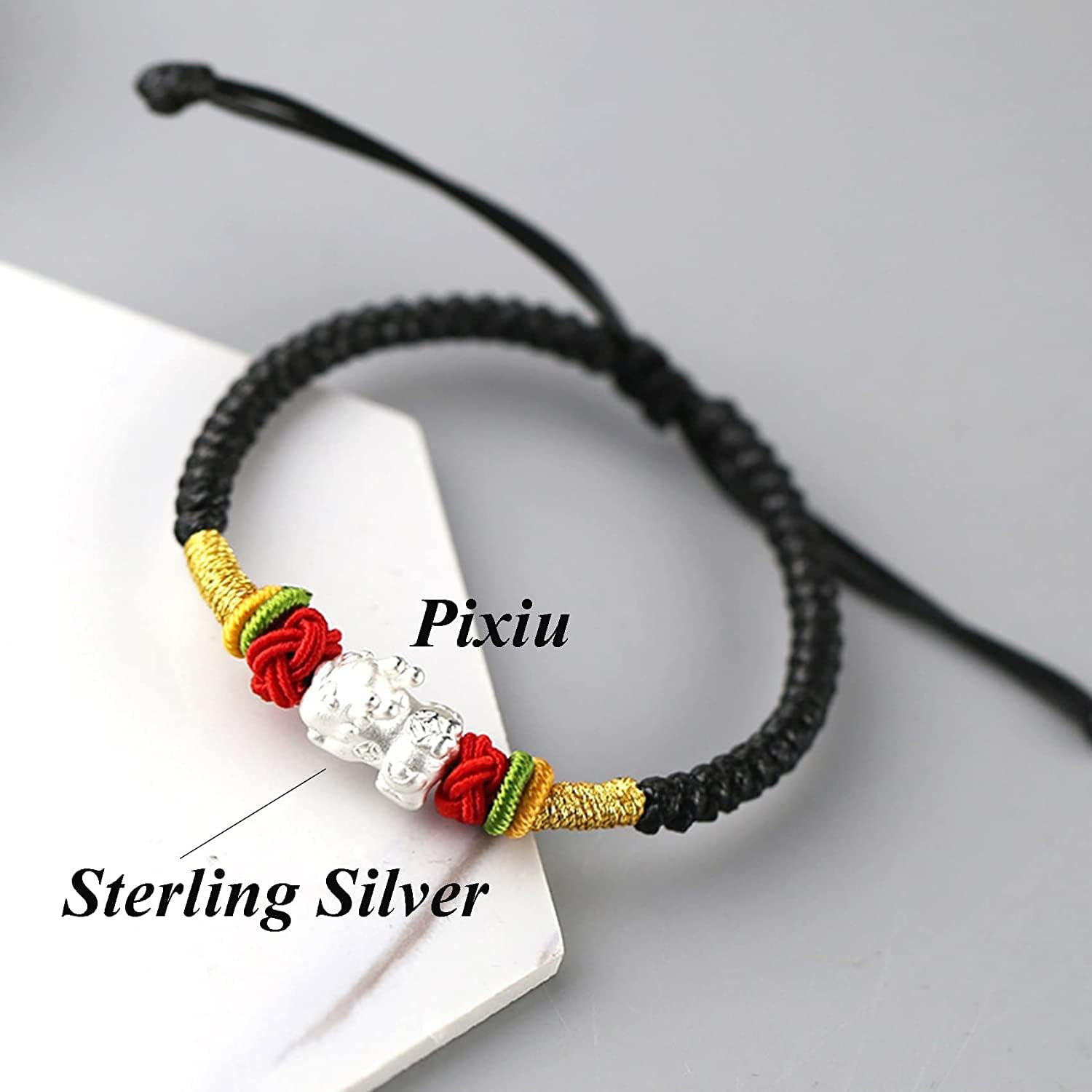 Pulseras de cuerda, pulseras para mujer, Pulsera de cuentasPulsera de hilo rojo 1 pieza Pulsera Pixiu Pulsera de plata Pi Yao Amuleto Pulsera de amuleto de la suerte for mujeres Hombres Ahuyentar a lo