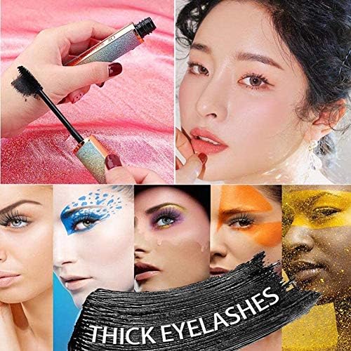 4D Silk Fiber Lash Mascara Black, Waterproof, Longer & Thicker Lashes, Voluminous Eyelashes, Clump-Free, Long-Lasting, Natural Smudge-Proof, Adds Length, Depth and Glamour Effortlessly