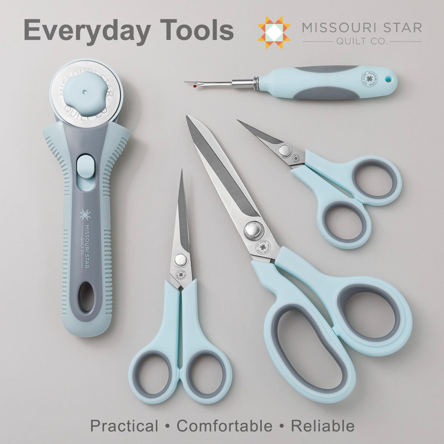 Missouri Start Rotary Cutter, 45mm Blade, Rolling Cutter Tool for Quilt Appliques and Cutting Fabrics, Essential Quilting and Sewing Supplies for DIY Craft Projects