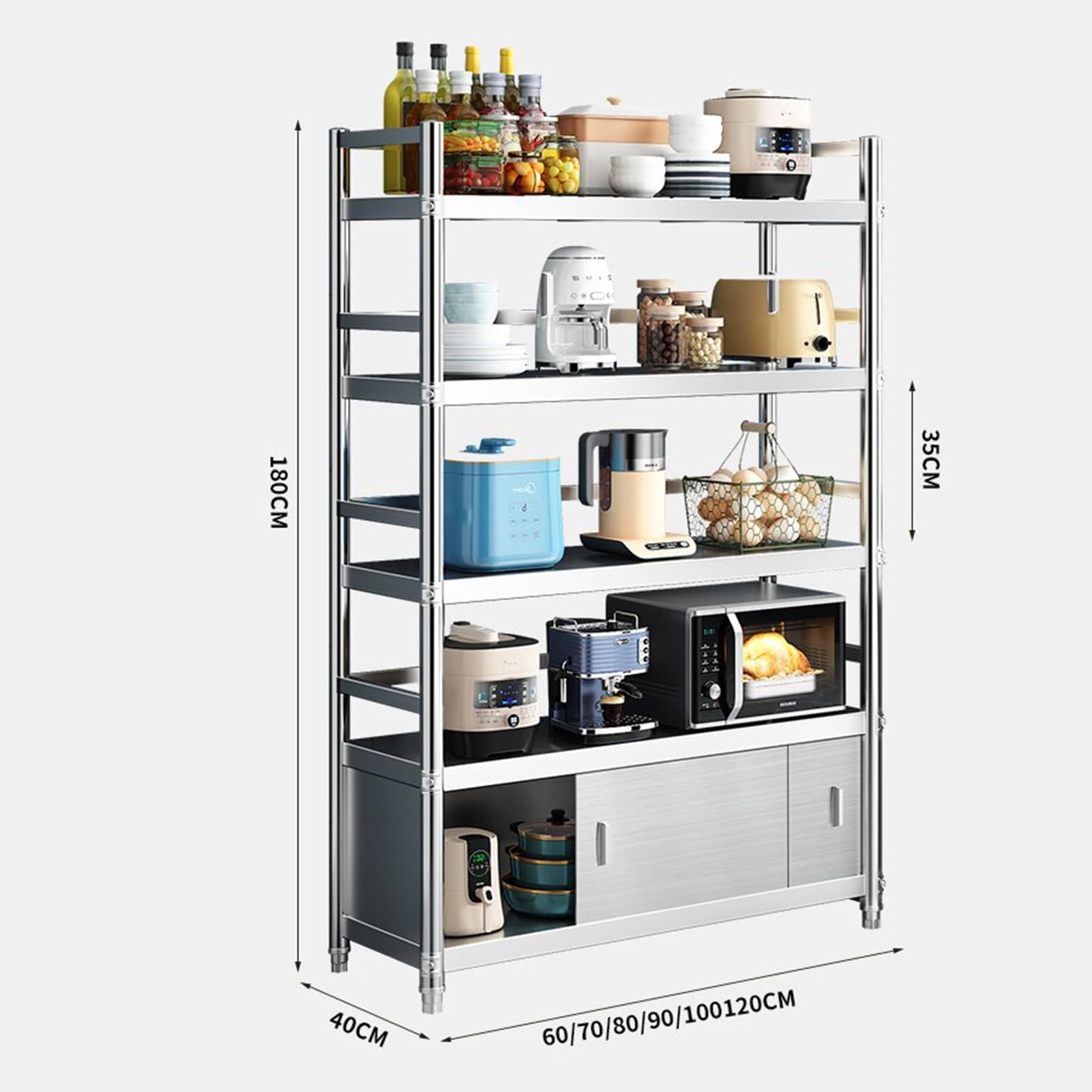 Tavolo in acciaio inox pesante con armadio e ripiano Sto – ideale per cucina commerciale, ristorante, hotel o uso ga